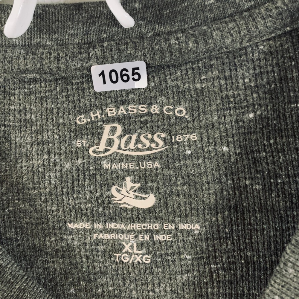 G.H. Bass & Co. Men's Long Sleeve Classic Henley Shirt Gray Heathered Size XL - Picture 3 of 12